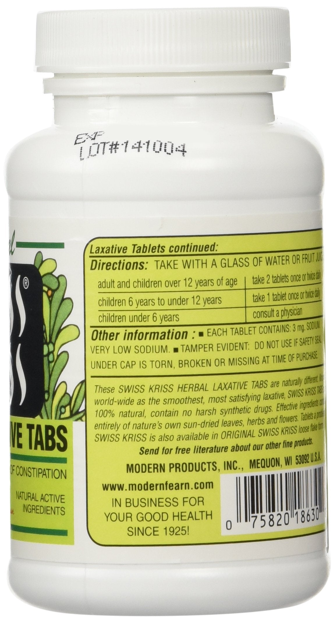 Swiss Kriss dosing with water — take with a glass of water for comfortable relief