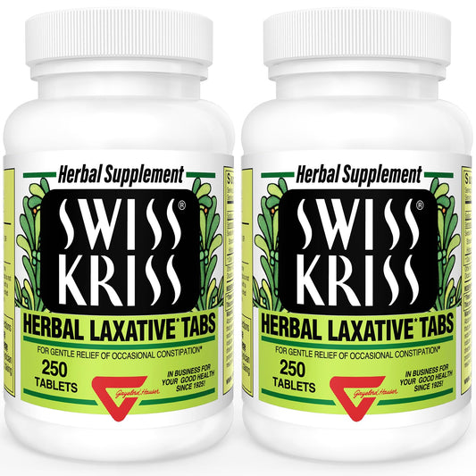 Swiss Kriss Herbal Laxatives pack 2 bottle front — natural relief option for occasional constipation