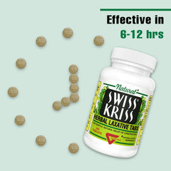 Swiss Kriss tablets closeup — senna-based formula with calendula for soothing relief
