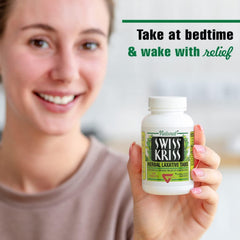 Swiss Kriss Tabs 250 bottle on table for everyday routine.