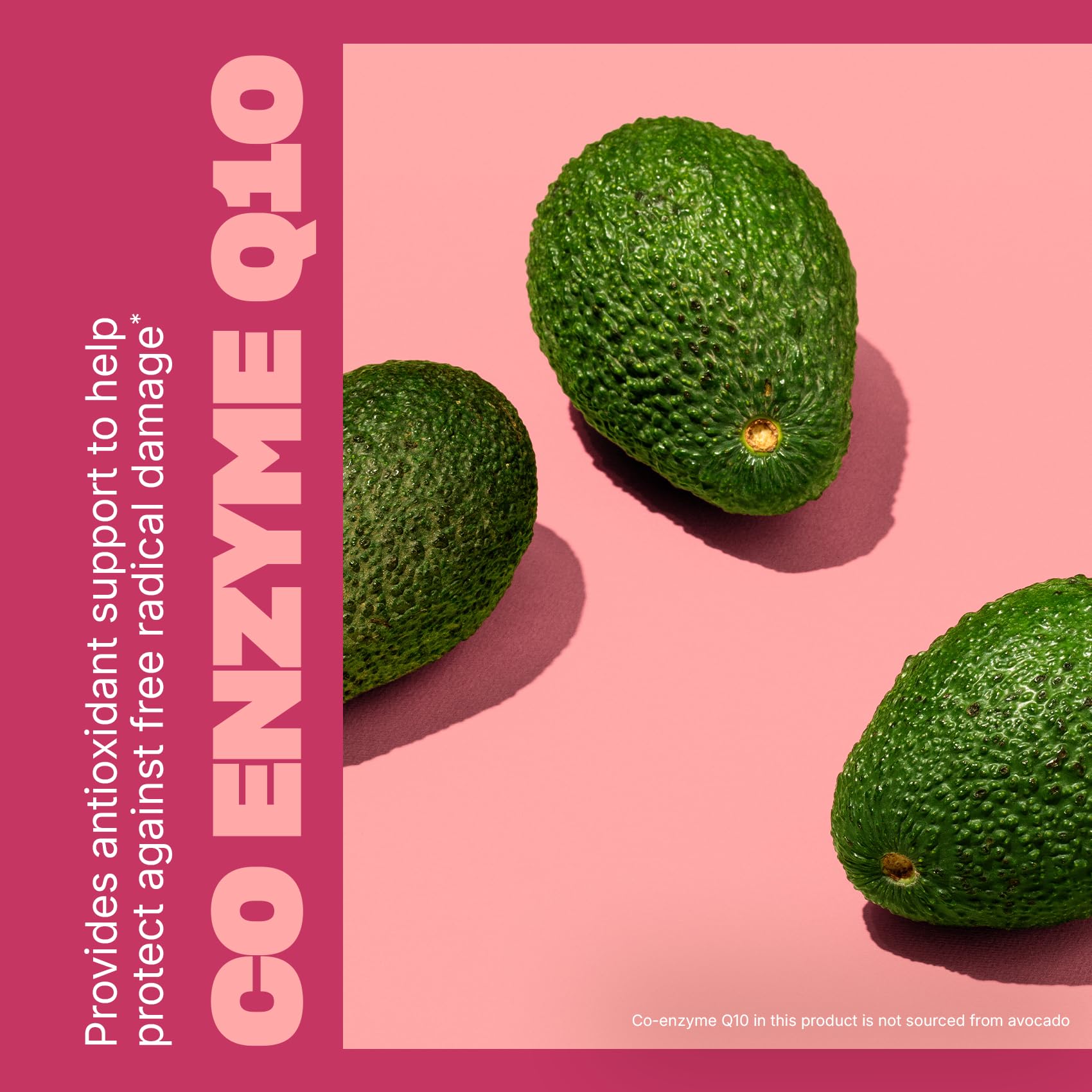 Swisse CoQ10 softgel capsules closeup highlighting antioxidant support.