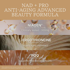 Swisse NAD+ Pro Anti-Aging packaging emphasizes Niagen 300mg for potential cellular energy.