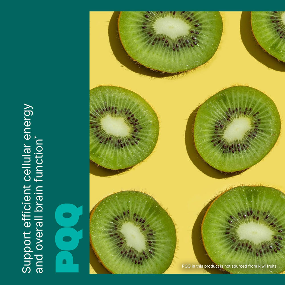 Swisse PQQ-DHA Brain Booster label close-up showing clean, premium formula.
