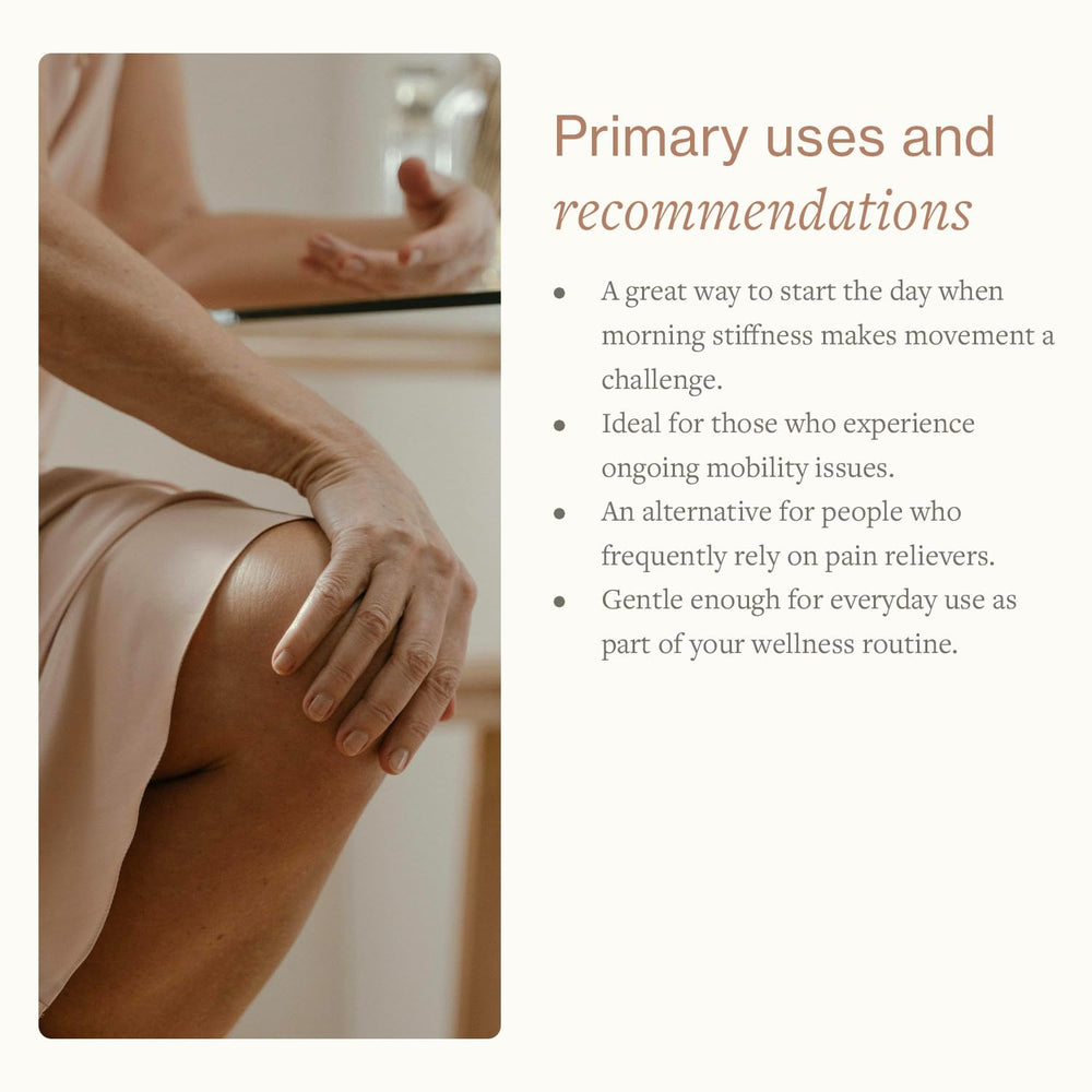 Application of SwissJust Arnica Gel on knee for joint comfort
