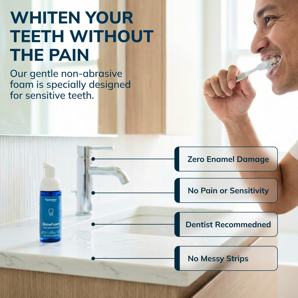 Sensitive-teeth formulation in action with gentle whitening and enamel-friendly approach.