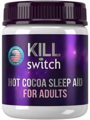 Switch Killswitch sleep aid cocoa cup—sugar-free nighttime ritual for calming evenings.