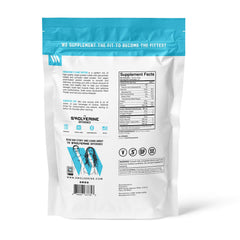 Close-up of Swolverine Plant Protein chocolate cake label, convenient protein source after training
