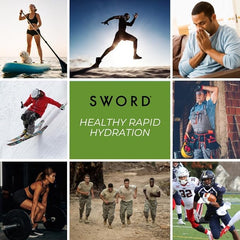 Sword Performance electrolyte packet on-the-go usage for convenient hydration.