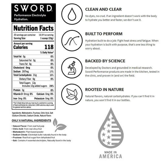 SWORD PERFORMANCE pineapple mango scoop for convenient daily hydration