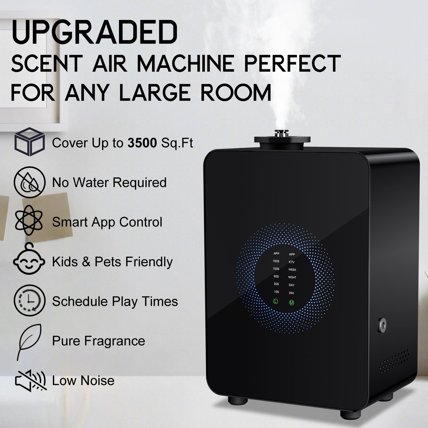 Swuvuxo cold air diffusion technology evenly distributes fragrance in any room.