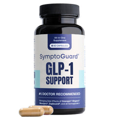 SymptoGuard GLP-1 Digestive Support bottle with capsules for daily gut comfort