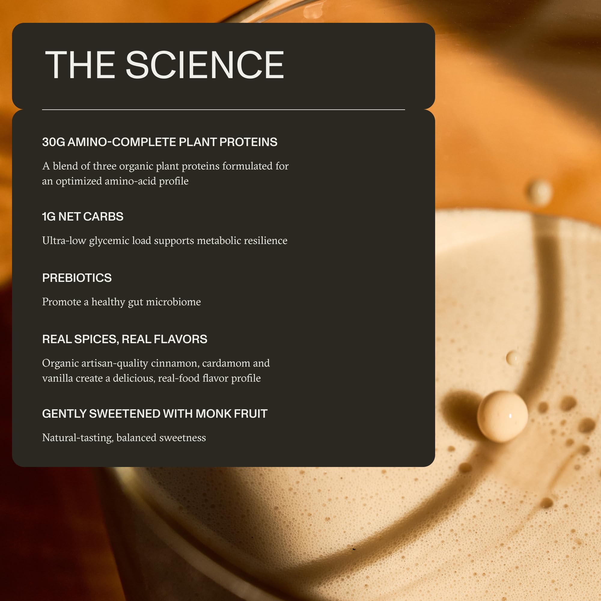 Synchro Genesis Vanilla Spice ingredients label highlighting organic spices and monk fruit