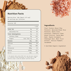Synchro Genesis Vanilla Spice vegan and keto friendly protein powder in product packaging