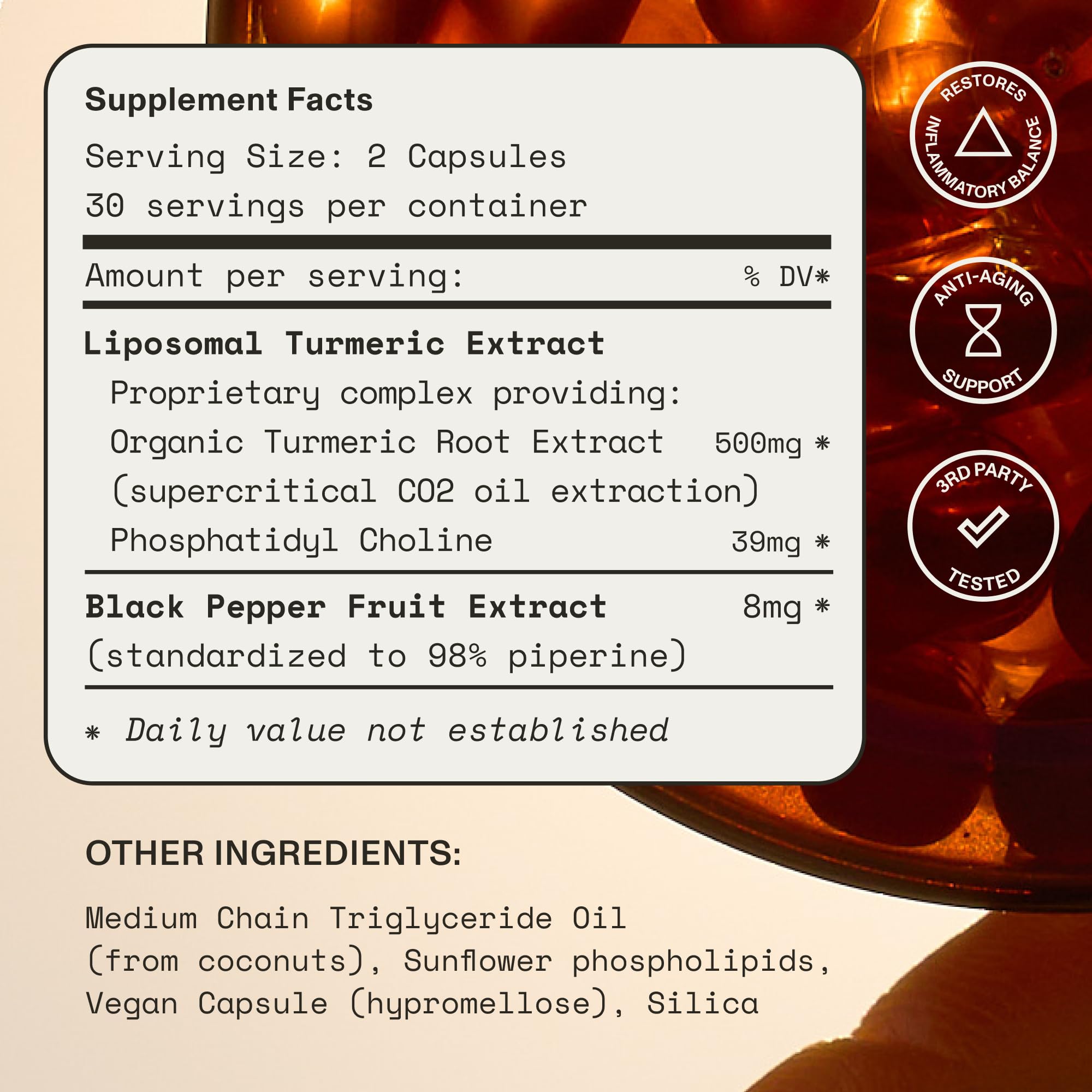Synchro Gold black pepper image indicating piperine boosts bioavailability.