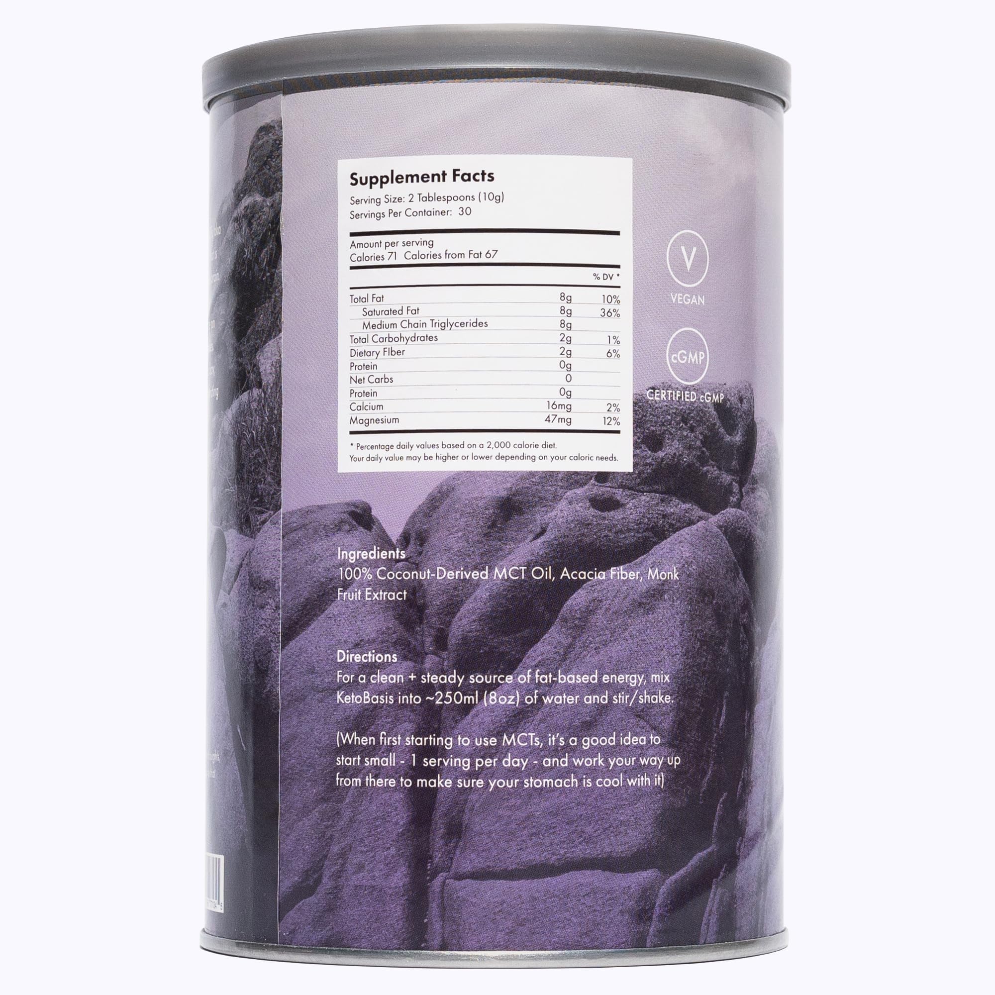 Synchro Ketobasis purity and vegan credentials tested for quality.