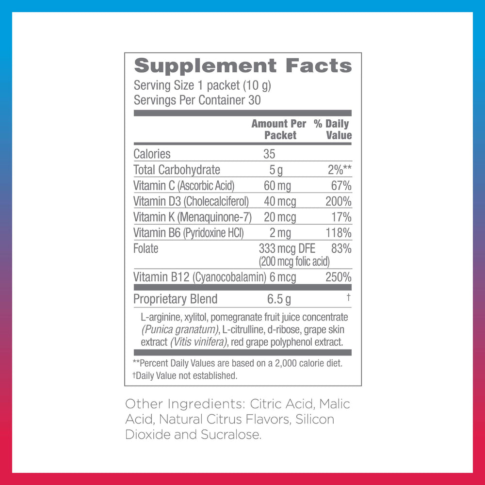 Synergy ProArgi-9 Plus Citrus Berry dissolving in water to form a citrus drink