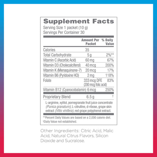 Synergy ProArgi-9 Plus Citrus Berry dissolving in water to form a citrus drink