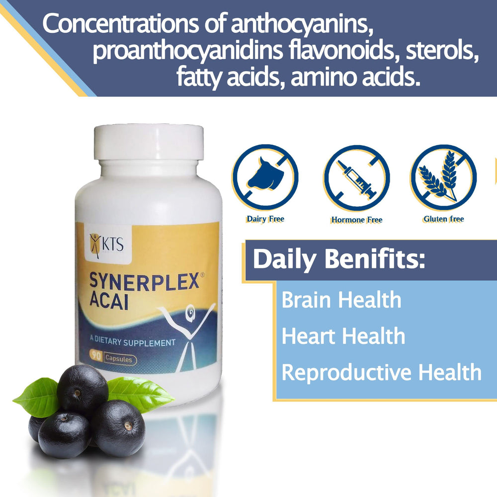 Synerplex Acai Capsules displayed for convenient daily use.
