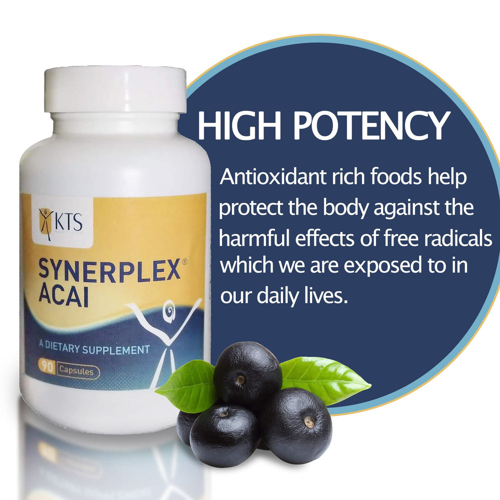 Synerplex Acai Capsules packaging shown for everyday wellness and easy supplementation.