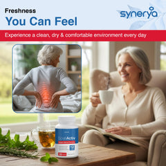 SYNERYA Alpha Lipoic Acid nerve support closeup shows essential nutrient blend for nerve health.