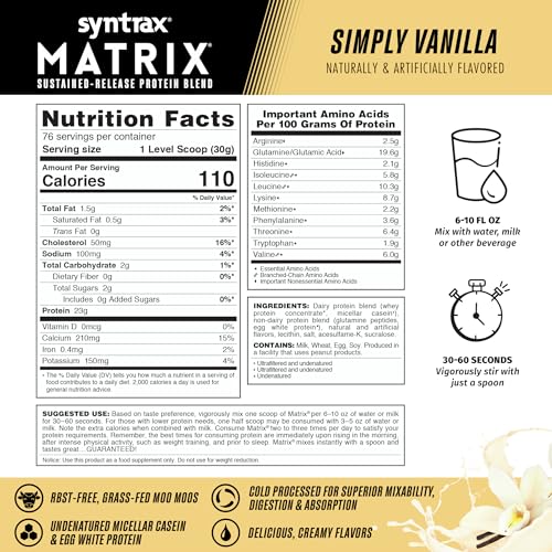 Syntrax Matrix glass shake showing instant mix for easy drinking.