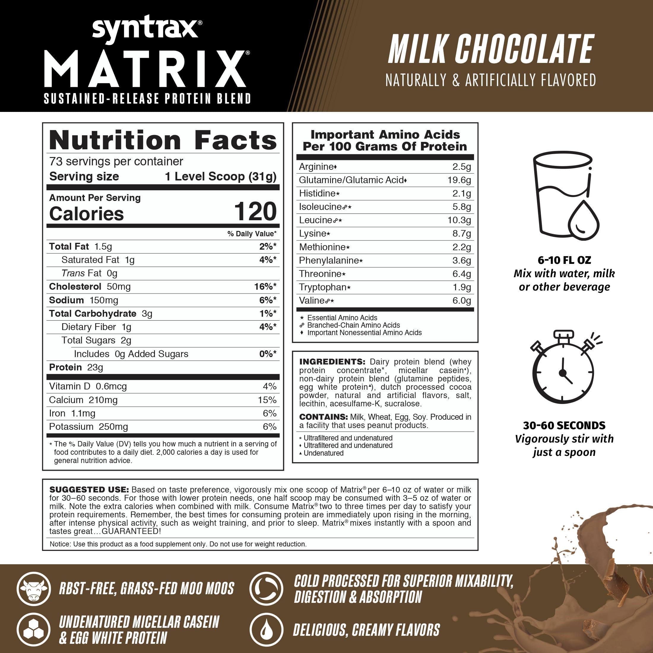 Syntrax Matrix mixed in milk highlights creamy flavor for indulgent shakes