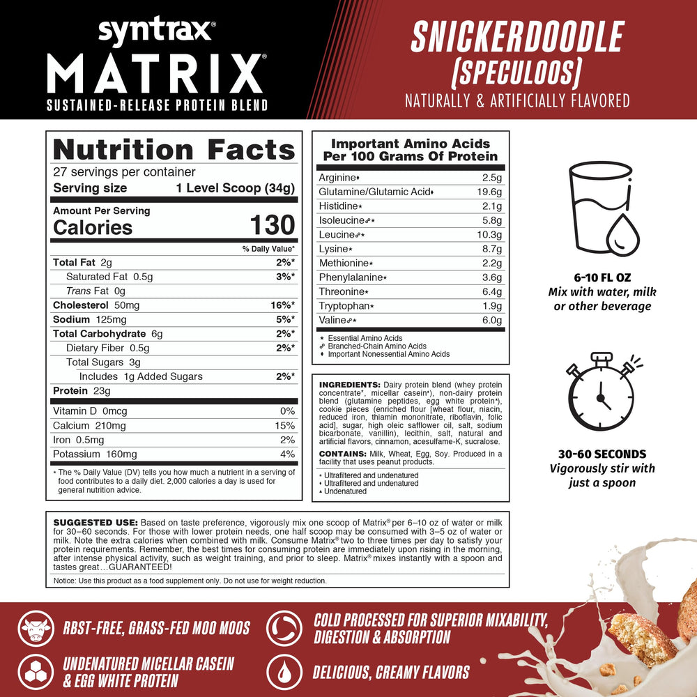 Syntrax Matrix real cookie pieces visible for texture in Snickerdoodle flavor.