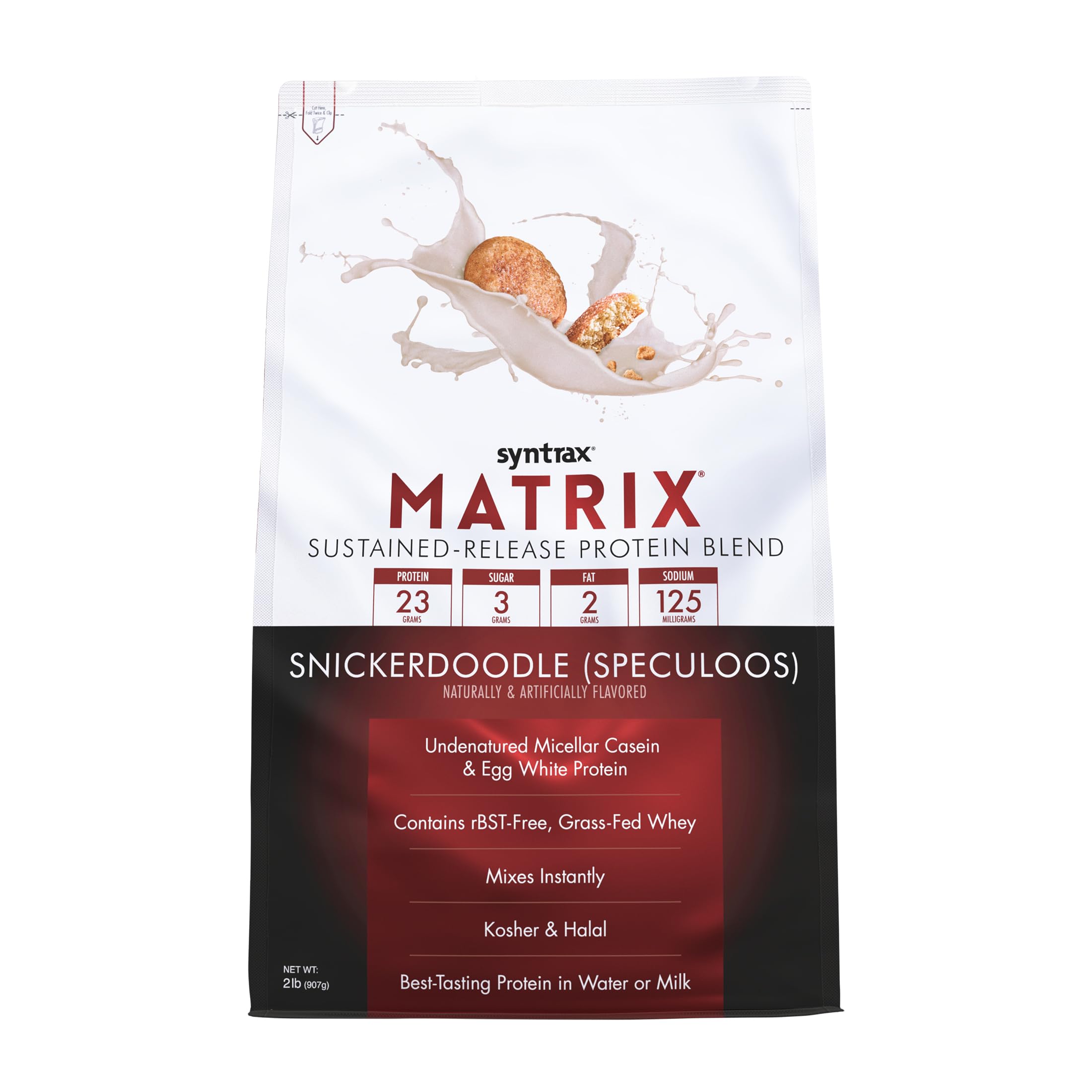 Syntrax Matrix bottle and shaker demonstrating easy sustained-release protein mix.