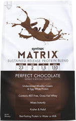 Syntrax Matrix sustained-release bottle offering convenient post-workout protein.