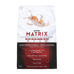 Syntrax Matrix bottle and shaker demonstrating easy sustained-release protein mix.