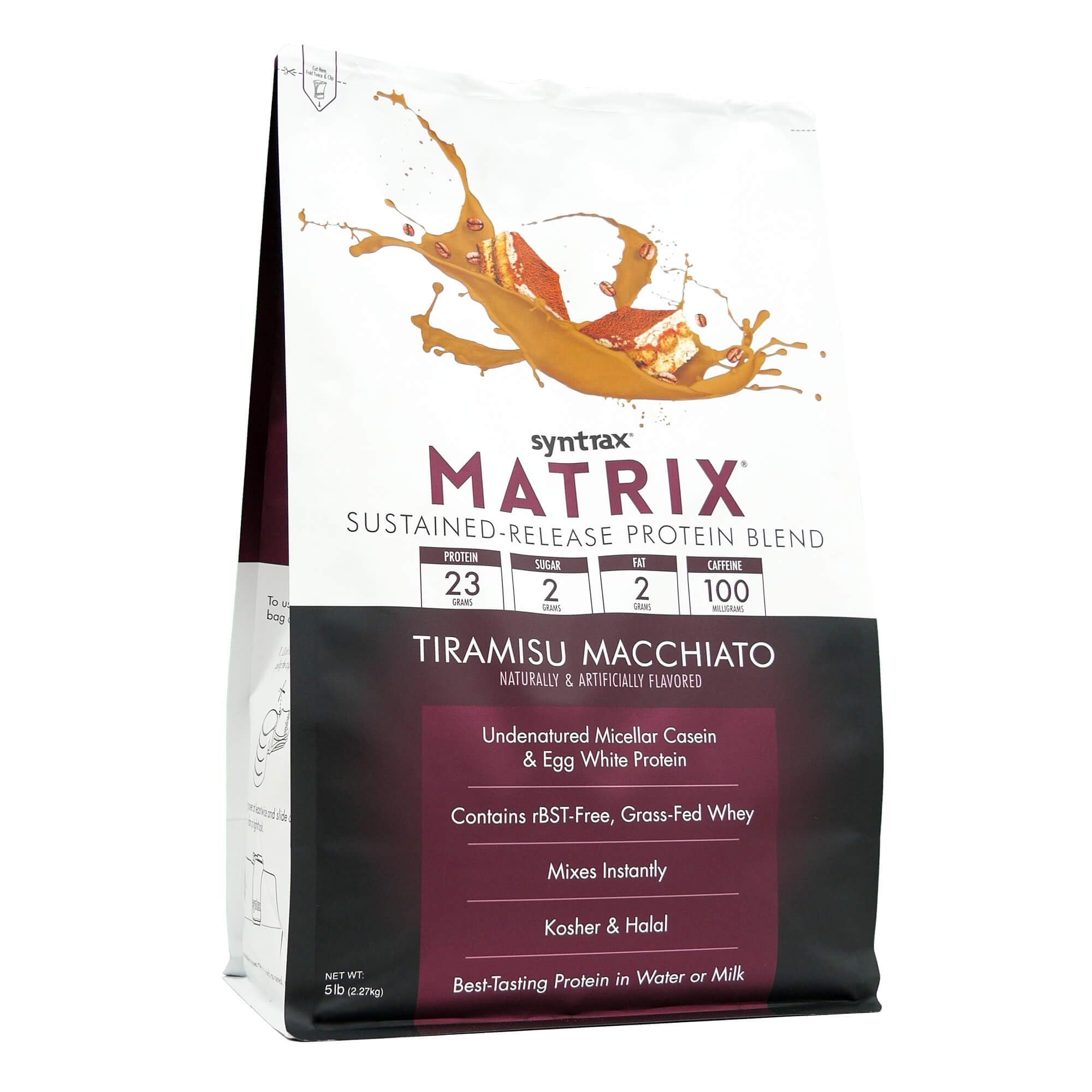 Syntrax Matrix Tiramisu Macchiato scoop ready for easy mixing in water or milk