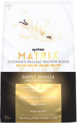 Syntrax Matrix vanilla 2 lb front label for at-home shakes.