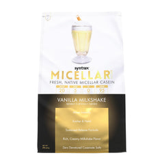 Syntrax Micellar Creme bottle shows native micellar casein for a smooth shake