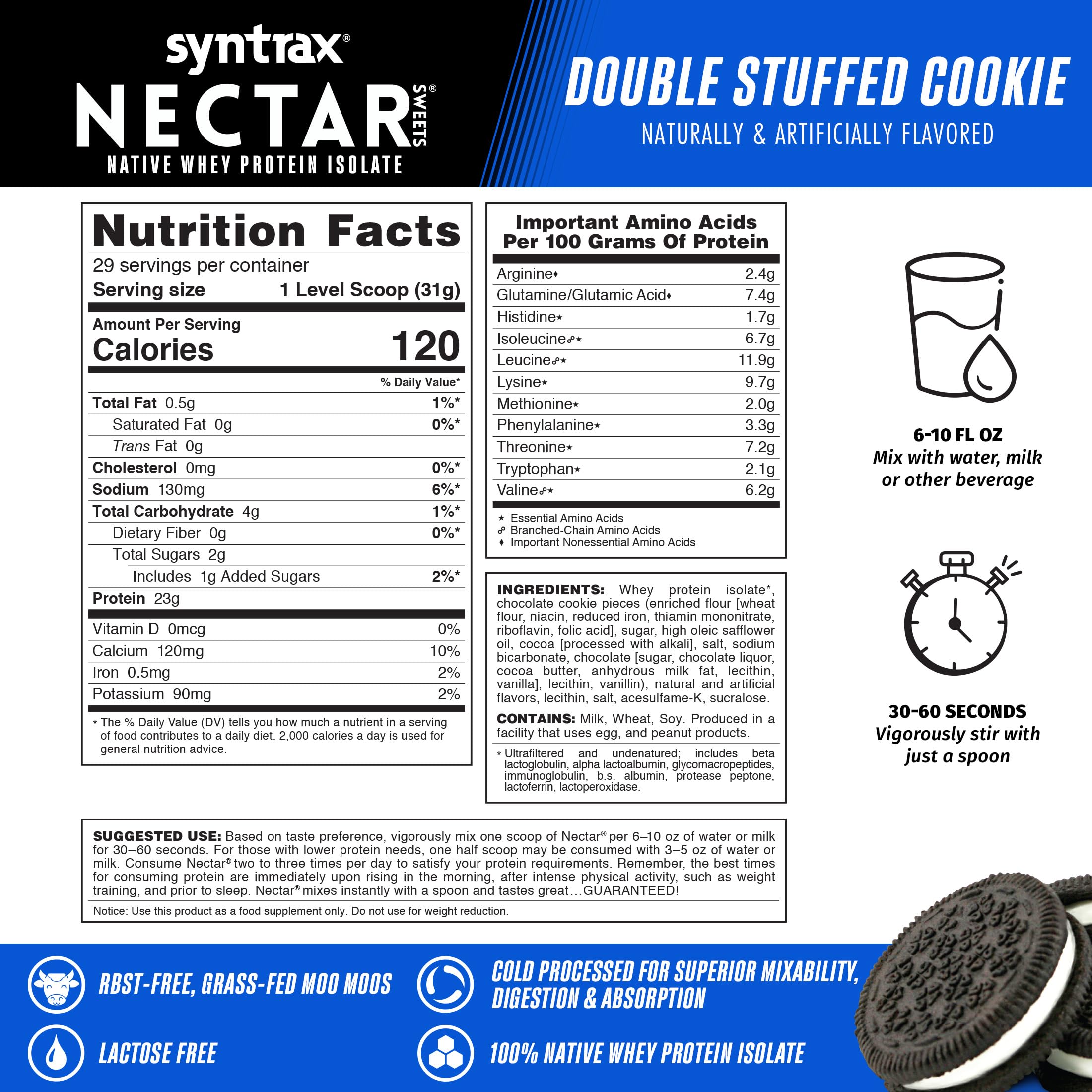 Syntrax Nectar Sweets shake in glass showing smooth texture