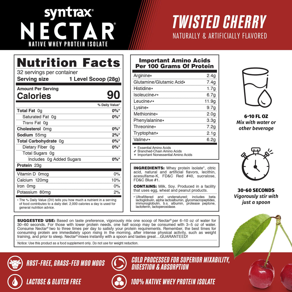 Nectar Twisted Cherry mixed in a glass for creamy, fruit-forward hydration