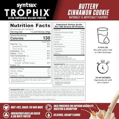 Syntrax Trophix can label close-up featuring grass-fed whey