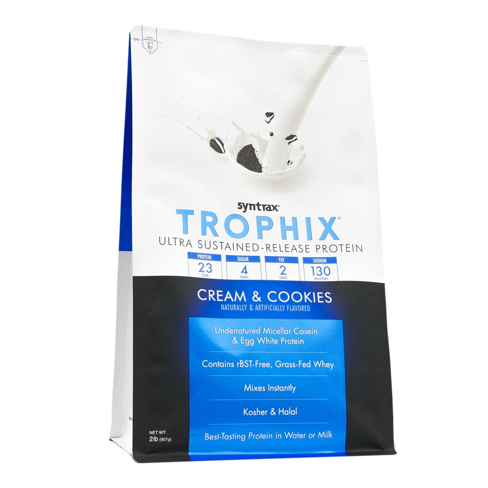 Syntrax Trophix with real cookie pieces visible delivers tasty flavor.