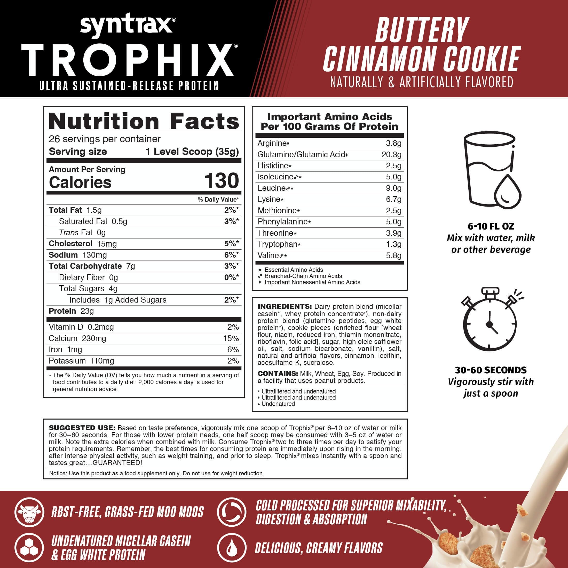 Syntrax Trophix shake in glass demonstrates instant mixability and creamy texture