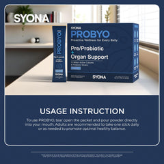 SYONA PROBYO herbal extracts highlight dandelion and burdock roots for wellness.