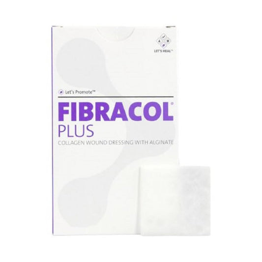 Systagenix Fibracol Plus collagen wound dressing with alginate for exuding wounds.