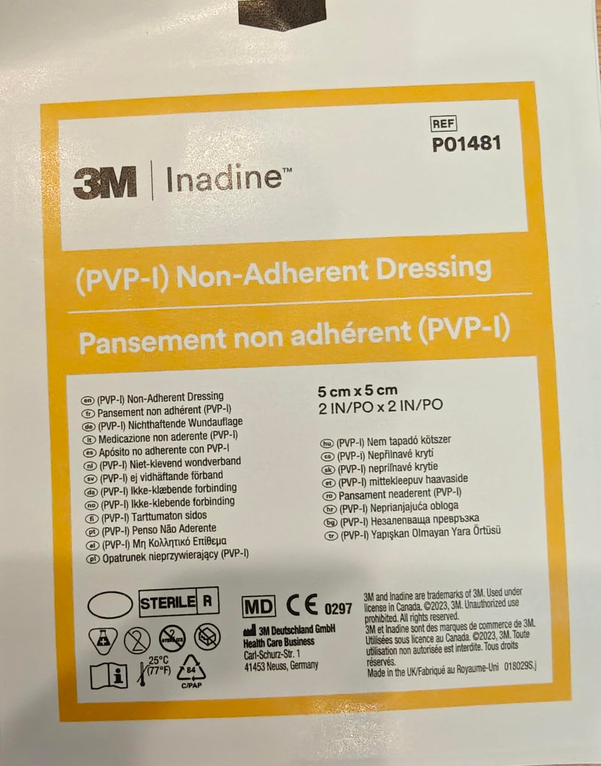 Systagenix Inadine 5x5 dressing pack for small wound coverage