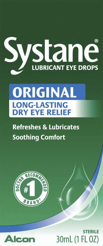 Systane lubricant eye drops 1 oz bottle for immediate moisture and comfort.