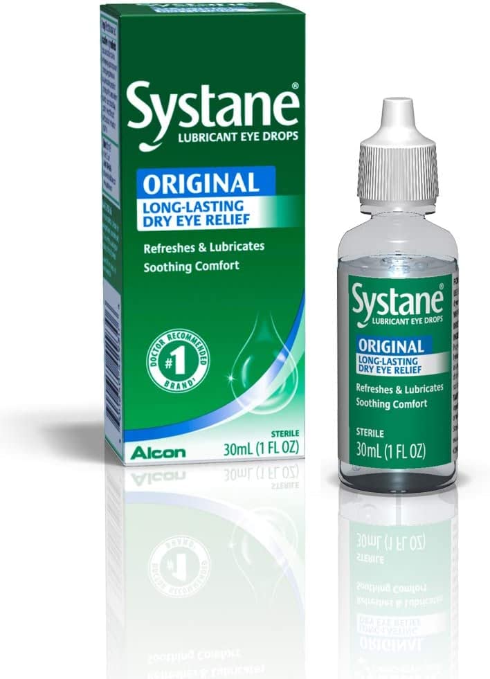 Systane bottle and box together, convenient two-pack for home.