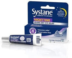 Systane Nightime Eye Ointment bottle demonstrating convenient nighttime eye care.