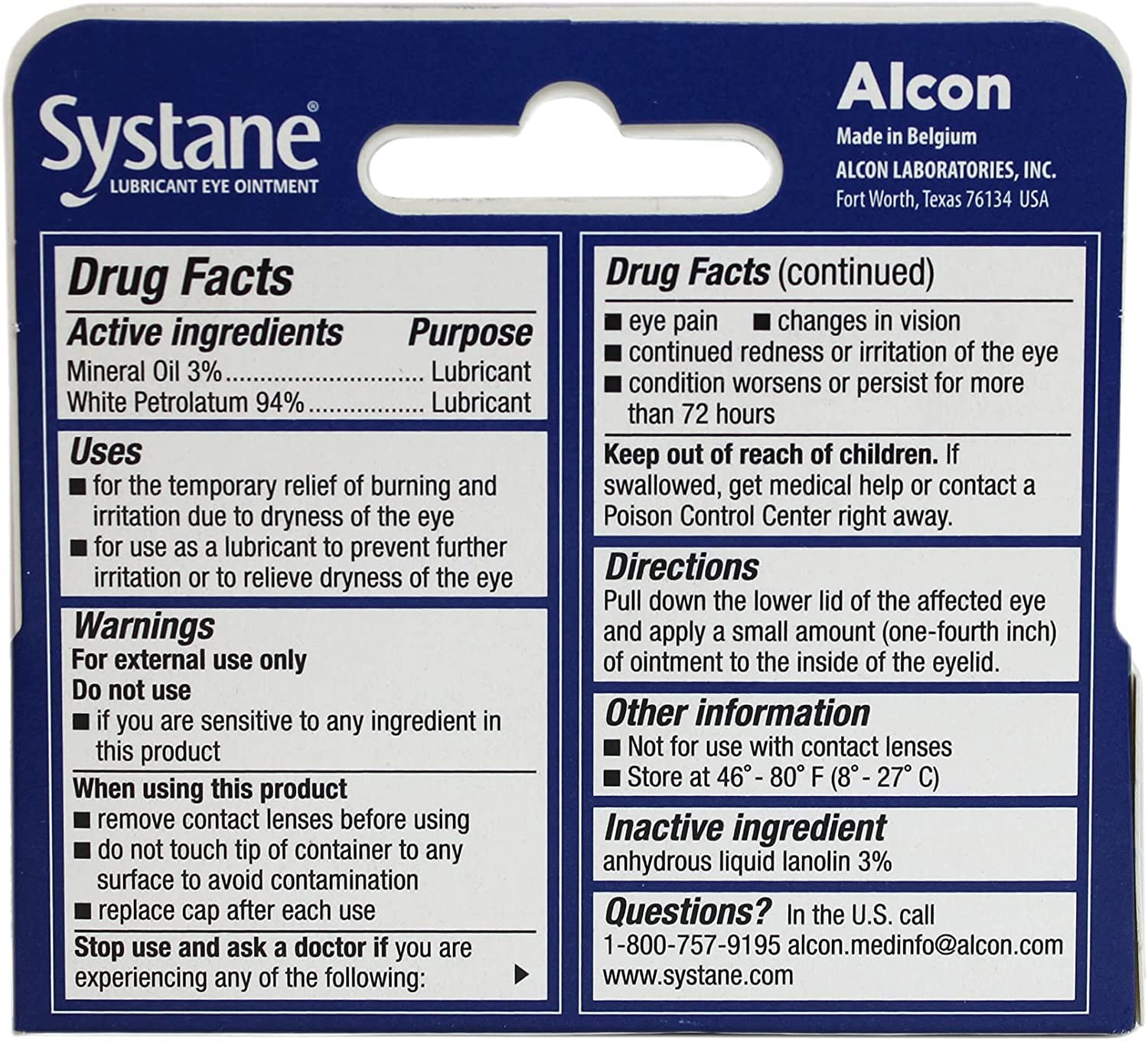 Systane Nightime Eye Ointment pack shown for easy, nightly hydration and protection.