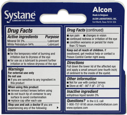 Systane Nightime Eye Ointment pack shown for easy, nightly hydration and protection.