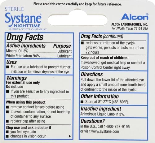 Systane Nighttime Ointment barrier formation demonstrates a protective layer