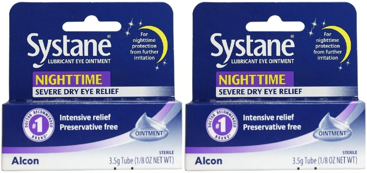 Systane Nighttime Ointment pack of 2 tubes for overnight lubrication