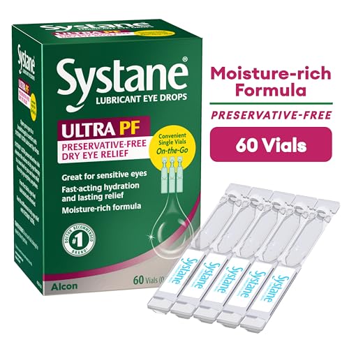 Close-up of Systane Ultra eye drops dispenser for easy application.
