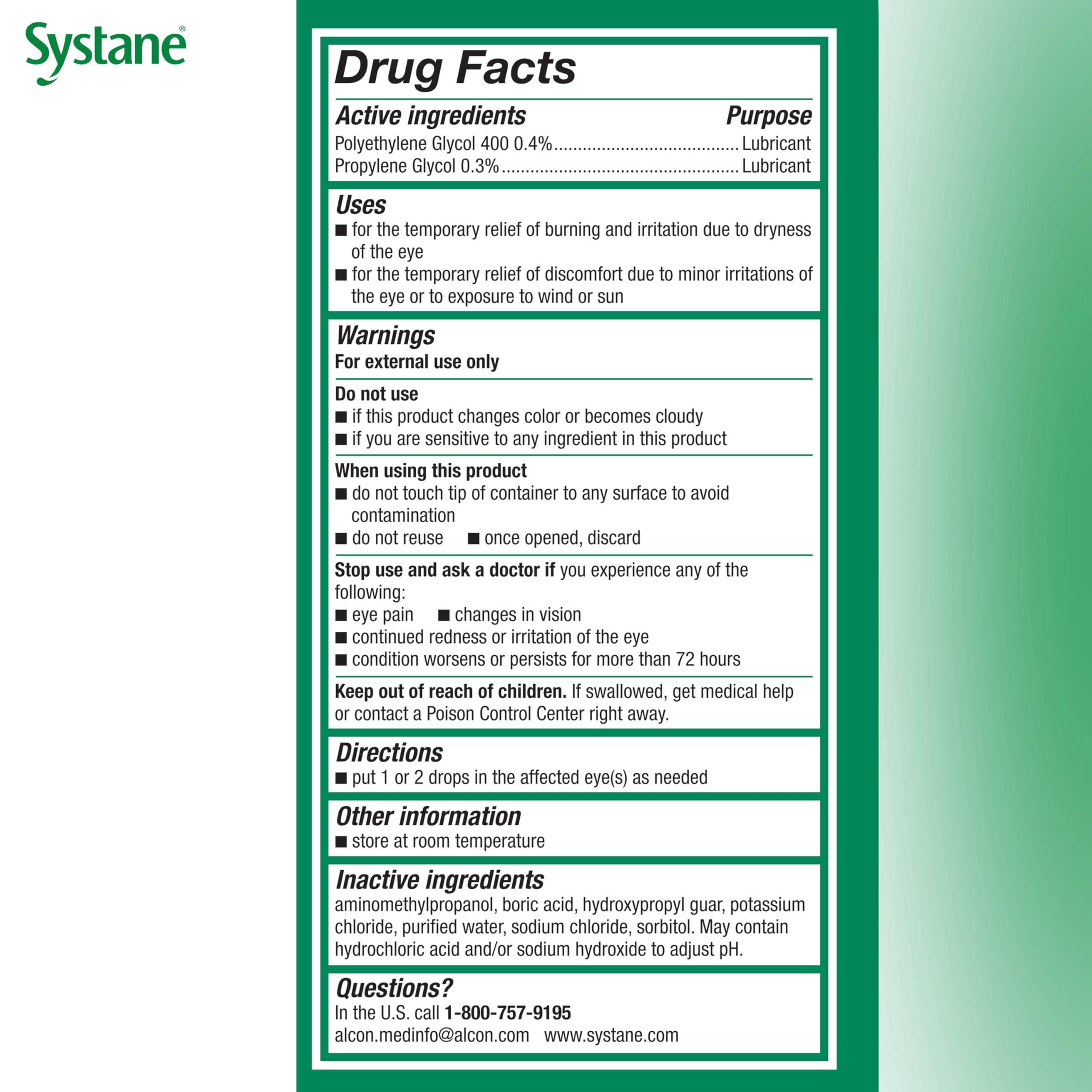 Packaging variations for Systane Ultra eye drops in store displays.